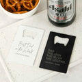 Engraved Black and White Father's Day Credit Card Bottle Opener