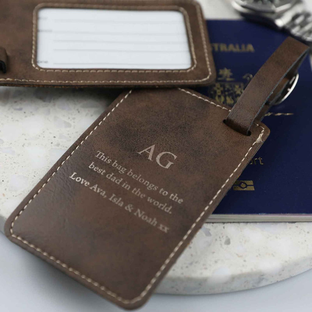 Custom Designed Engraved Father's Day Luggage Tag Present