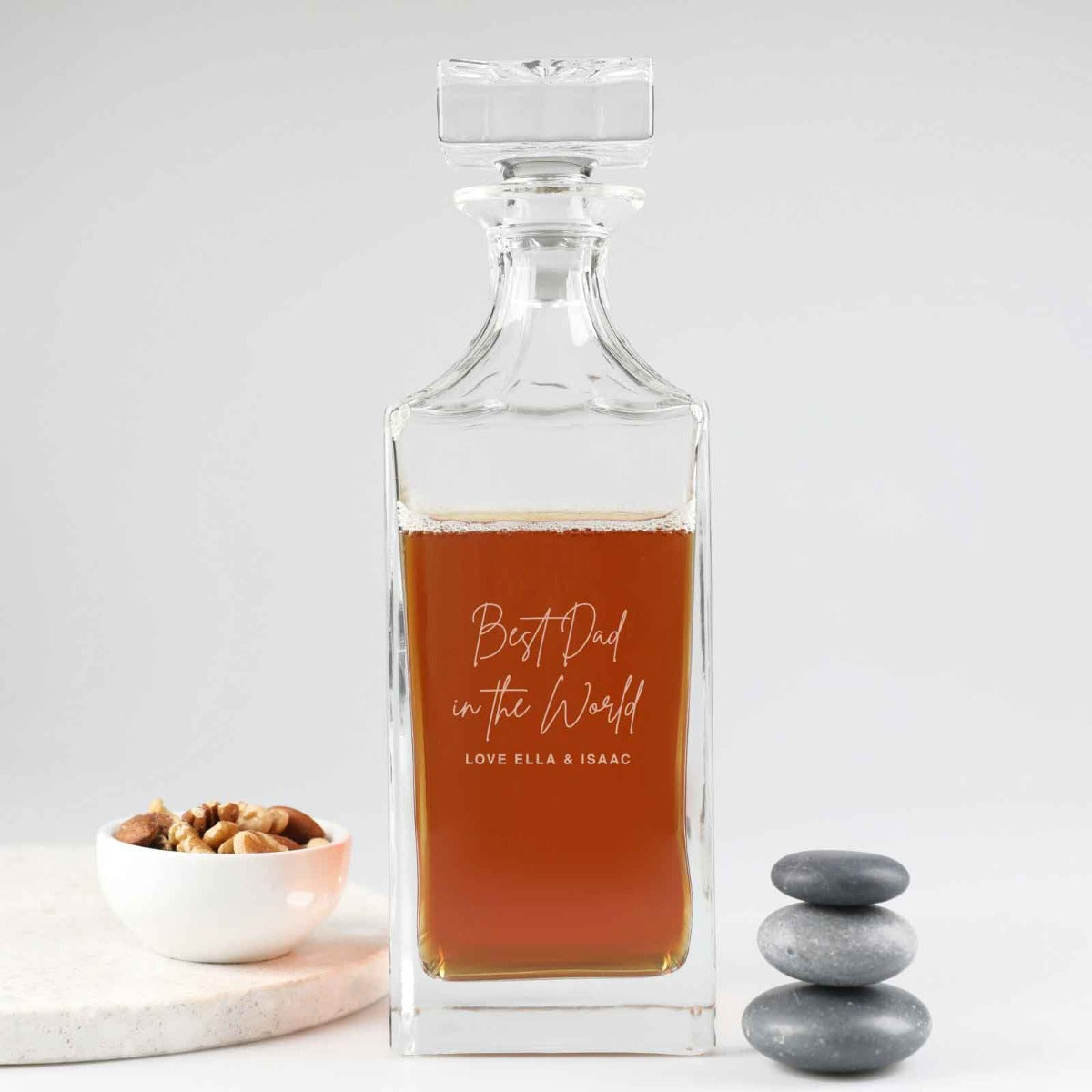 Father's Day Engraved Deluxe Square Whiskey Decanter