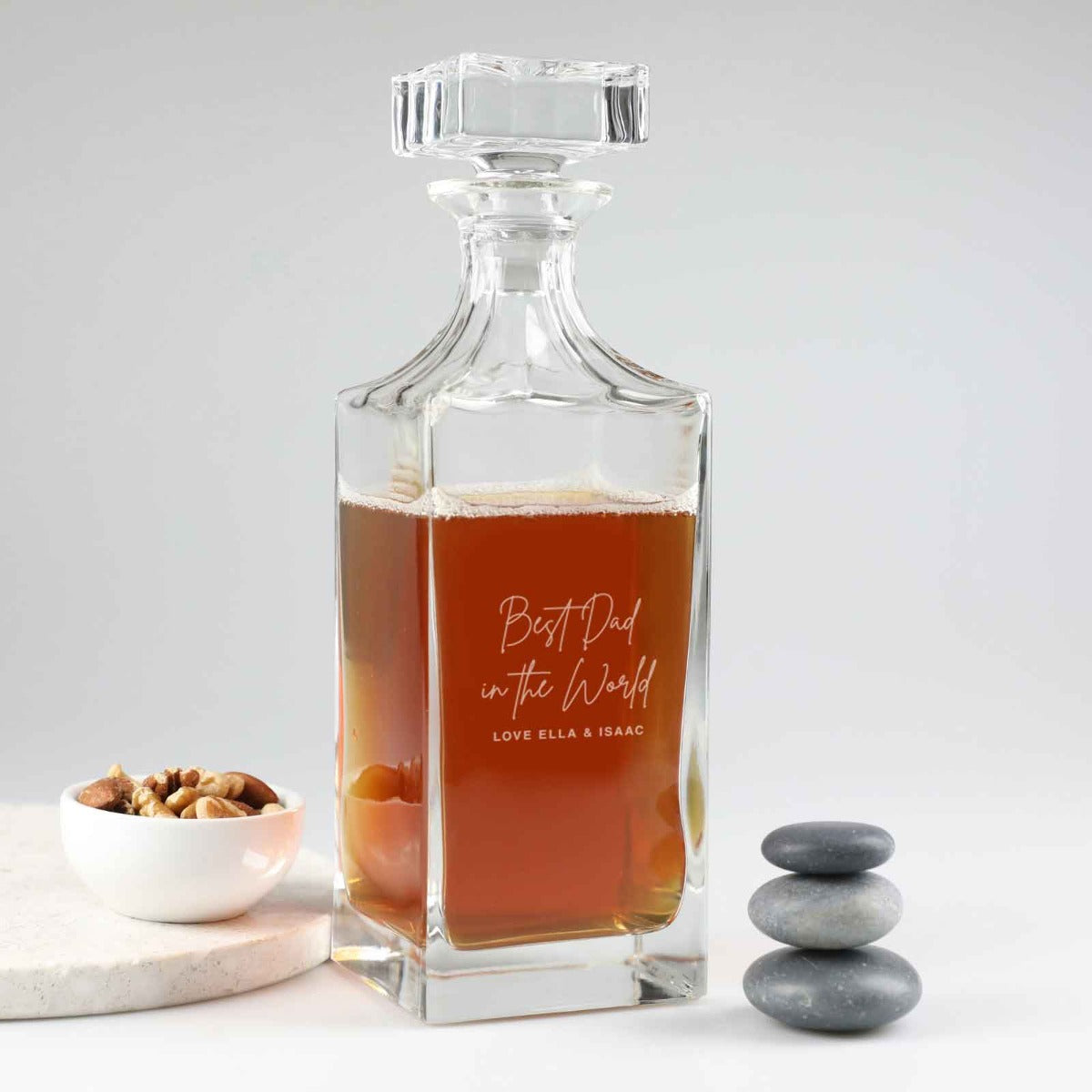 Father's Day Engraved Deluxe Square Whiskey Decanter