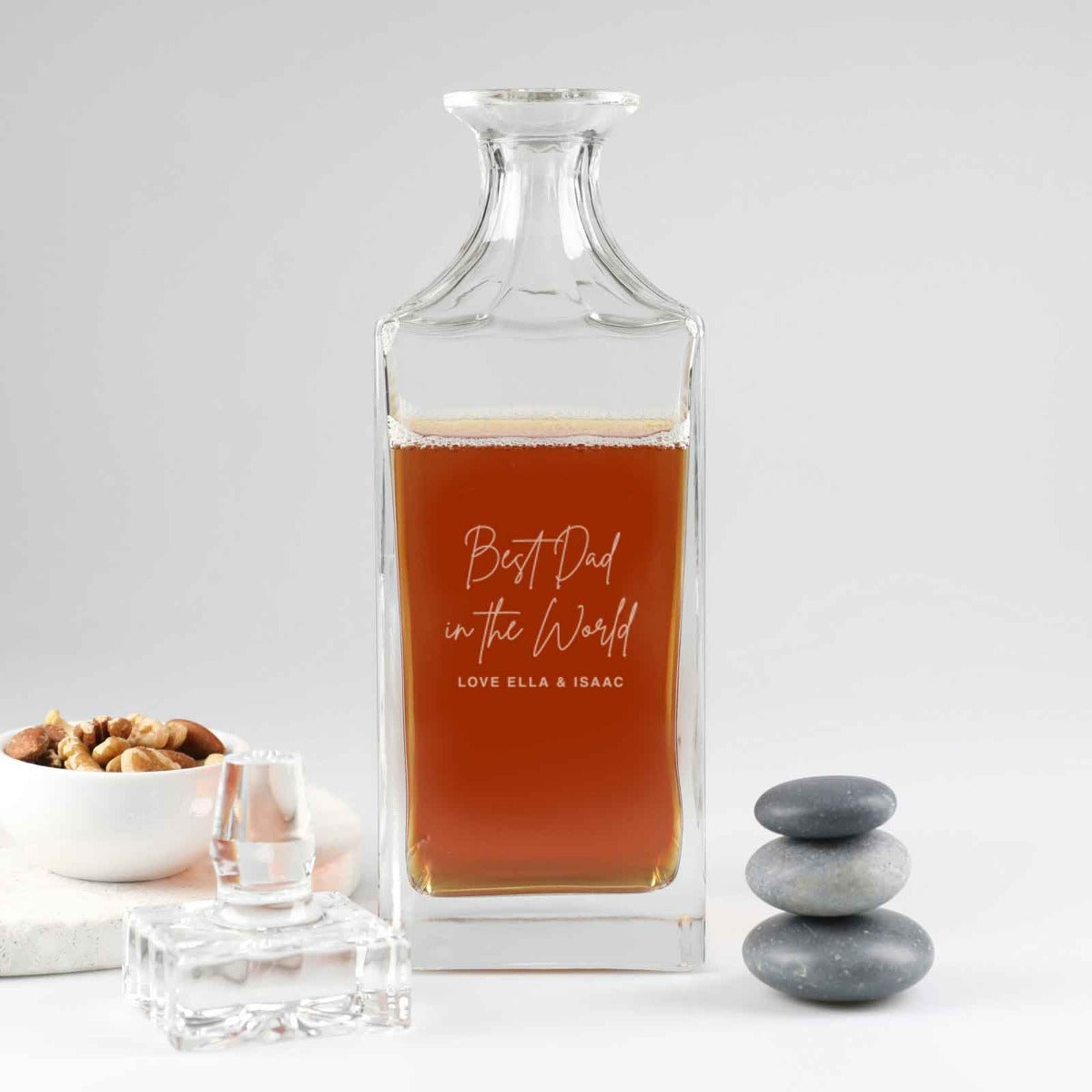 Father's Day Engraved Deluxe Square Whiskey Decanter