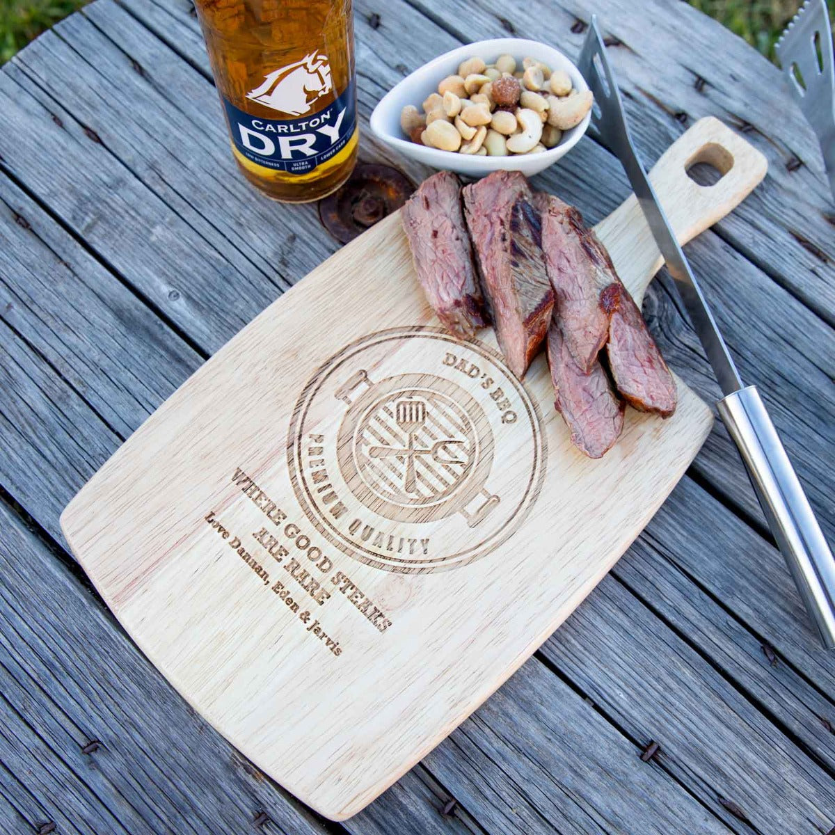 Father's Day Engraved Cheese Chopping Paddle Board