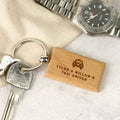 Father's Day Engraved Rectangle Wooden Keyring