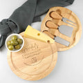 Father's Day Engraved Round Cheese Set