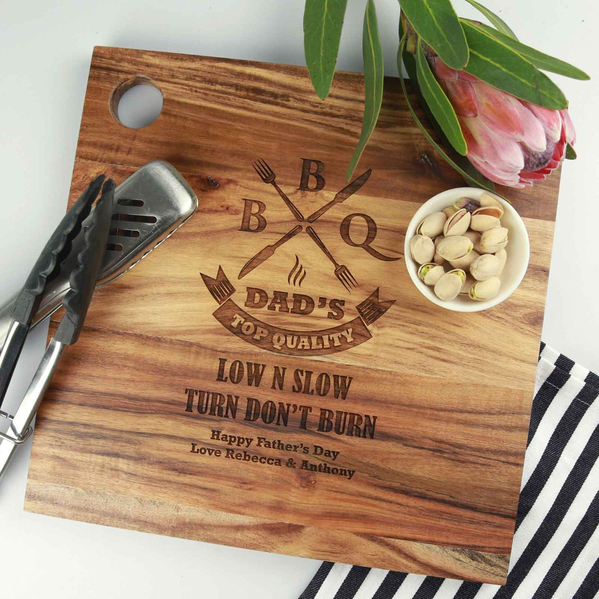 Father's Day Engraved Deluxe Square Chopping Board