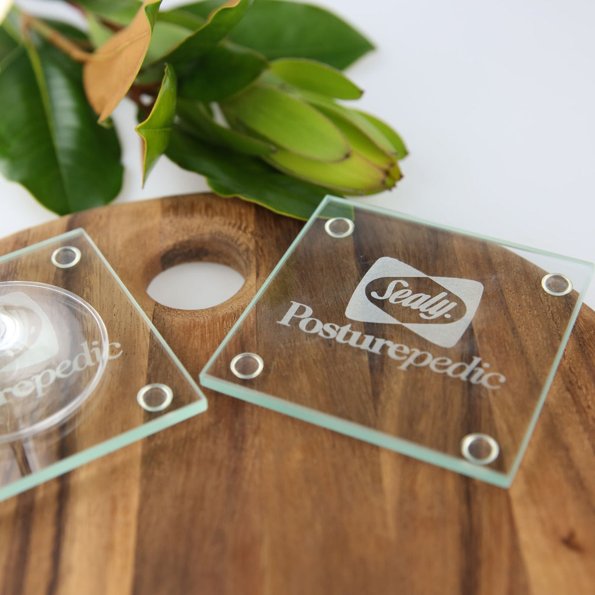 Engraved Corporate Glass Coasters