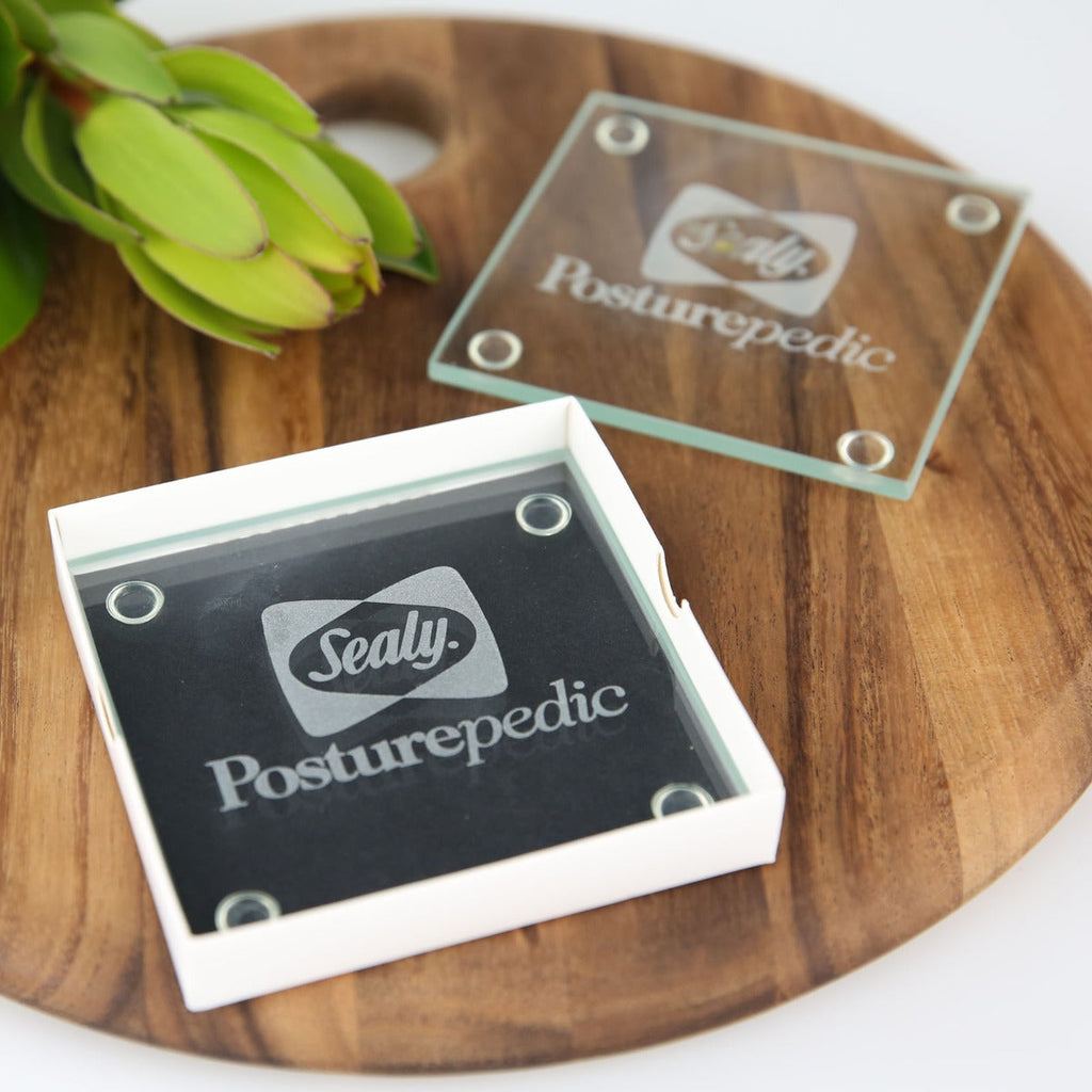 Engraved Corporate Glass Coasters