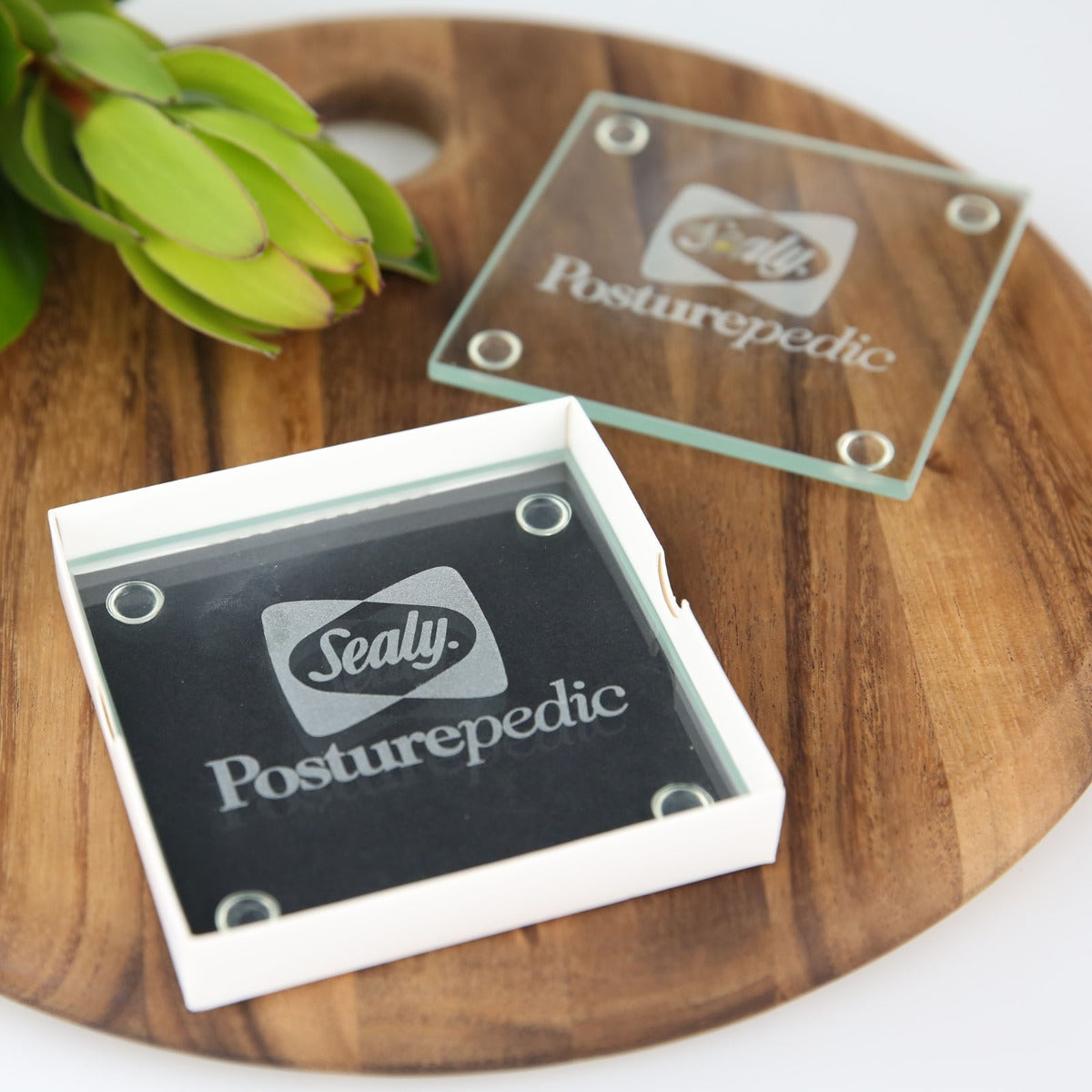 Engraved Corporate Glass Coasters