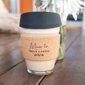 Mother's Day Engraved Cork Band Reusable Glass Coffee Keep Cup