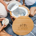 Mother's Day Cooler Picnic Basket with Engraved Wooden Lid