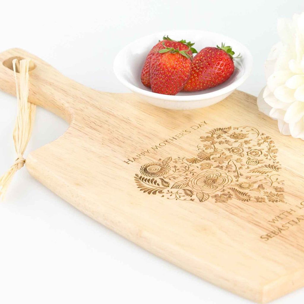 Custom Artwork Engraved Mother's Day Serving Chopping Paddle Board Gift