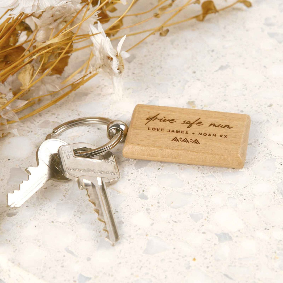 Mother's Day Engraved Rectangle Wooden Keyring