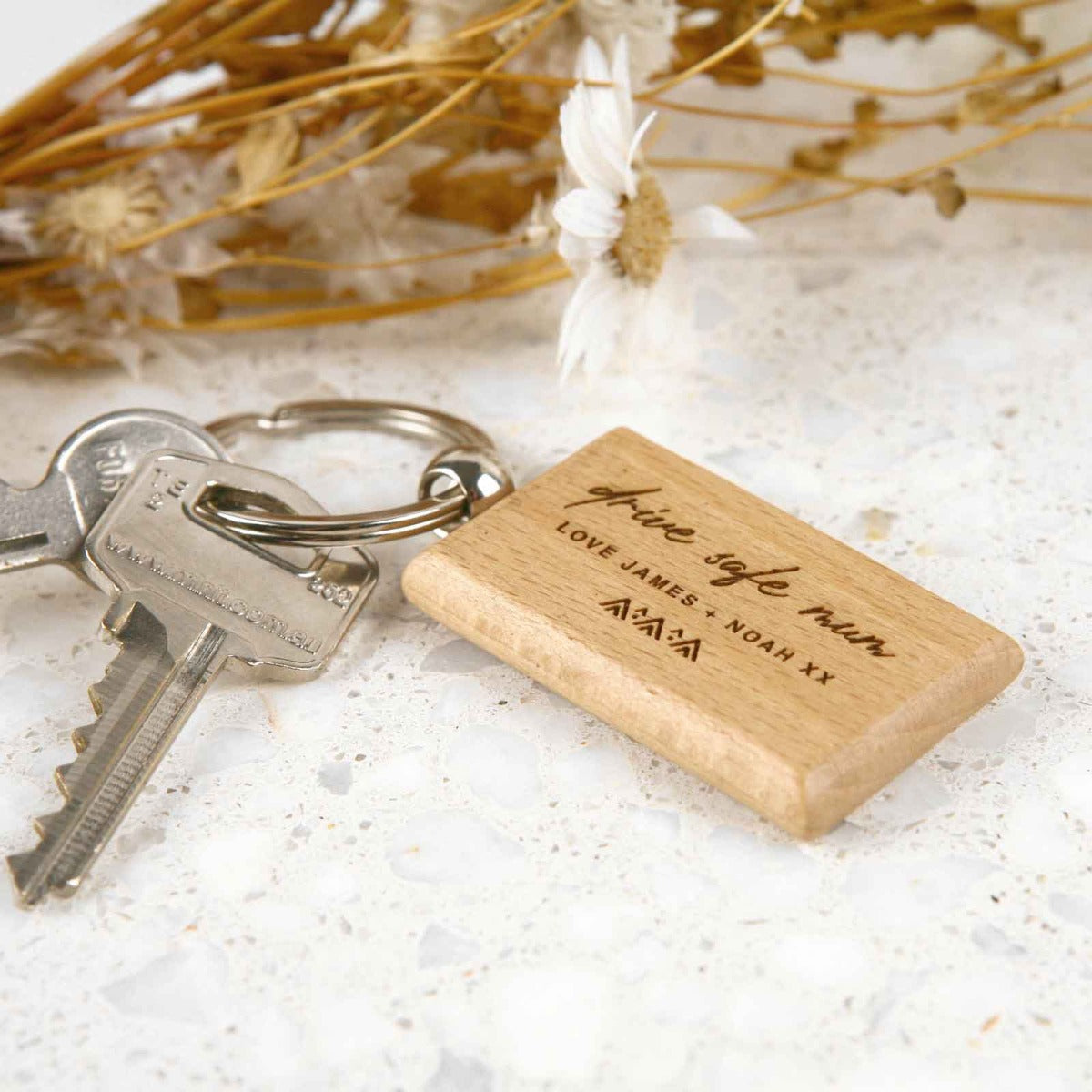 Mother's Day Engraved Rectangle Wooden Keyring