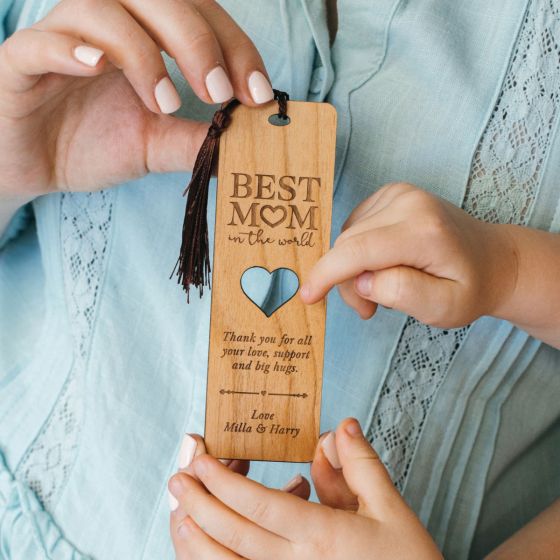 Engraved Wooden Mother's Day Bookmark