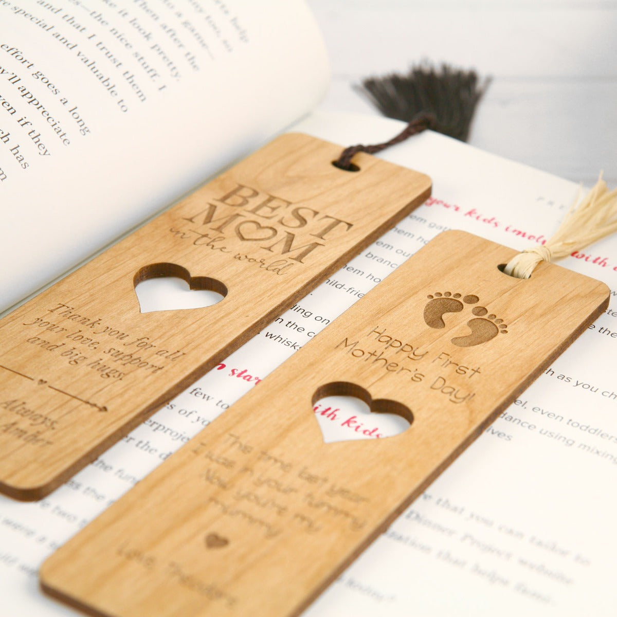 Engraved Wooden Mother's Day Bookmark