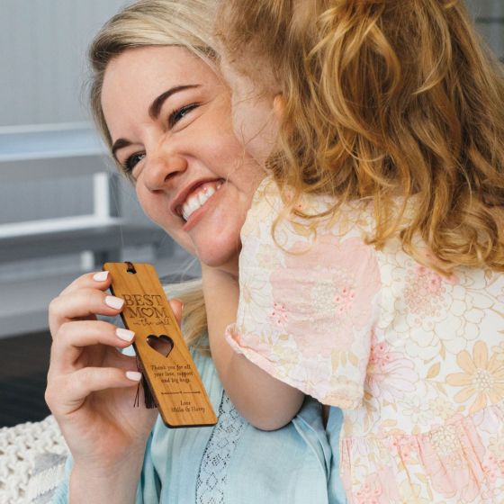 Engraved Wooden Mother's Day Bookmark