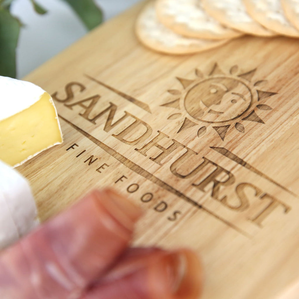 Engraved Wooden Cheese Paddle Board Corporate Gift