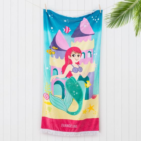 Embroidered Mermaid Beach Towel