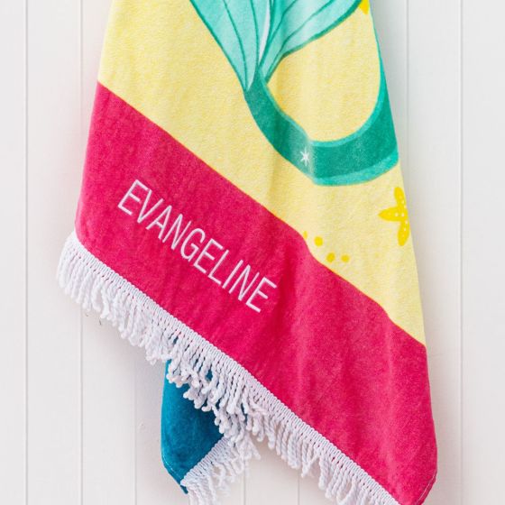 Embroidered Mermaid Beach Towel