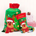 Personalised Reindeer Sack and Stocking Christmas Set