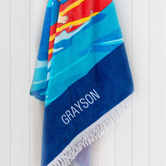 Embroidered Surfer Beach Towel