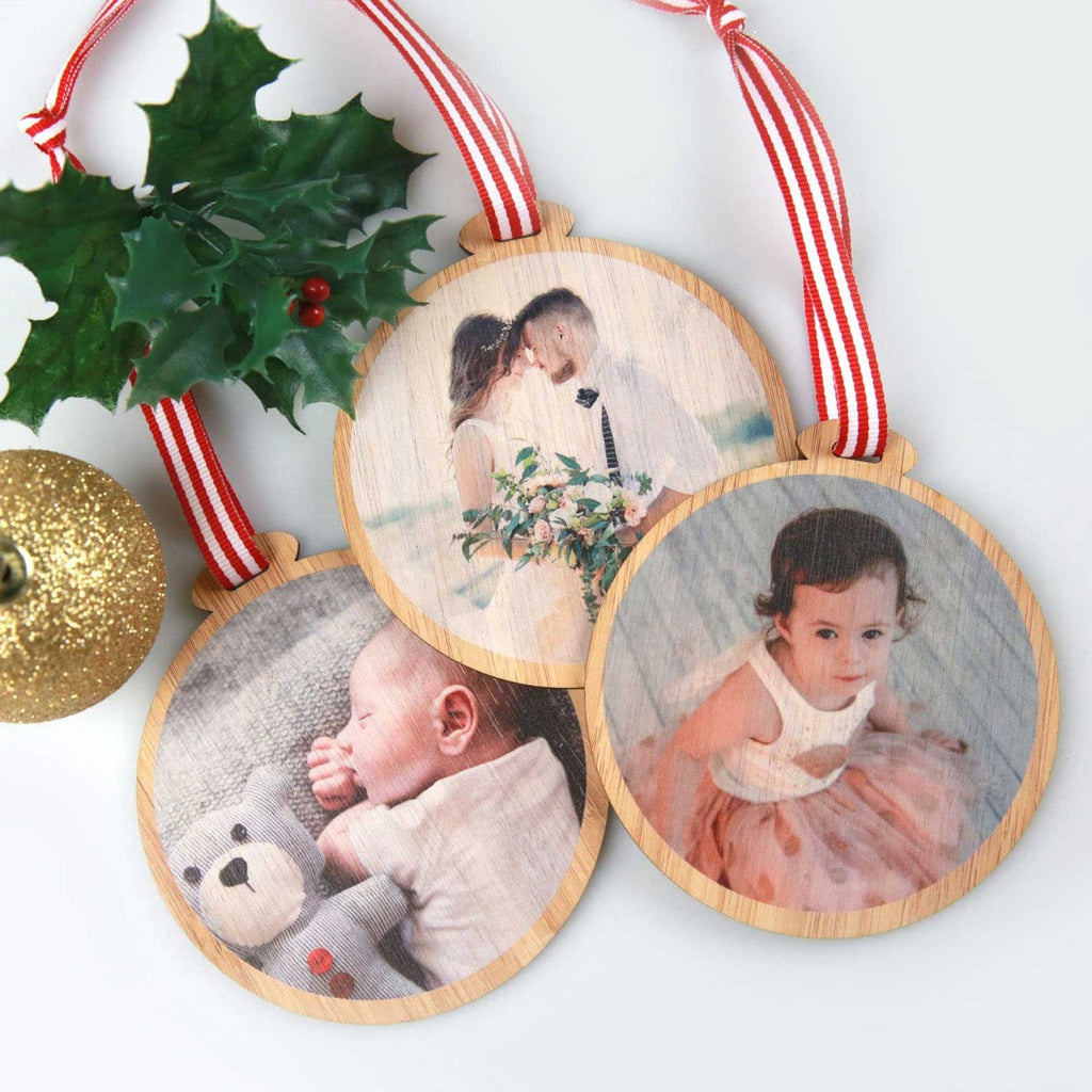 Photo Printed Bamboo Christmas Tree Decoration