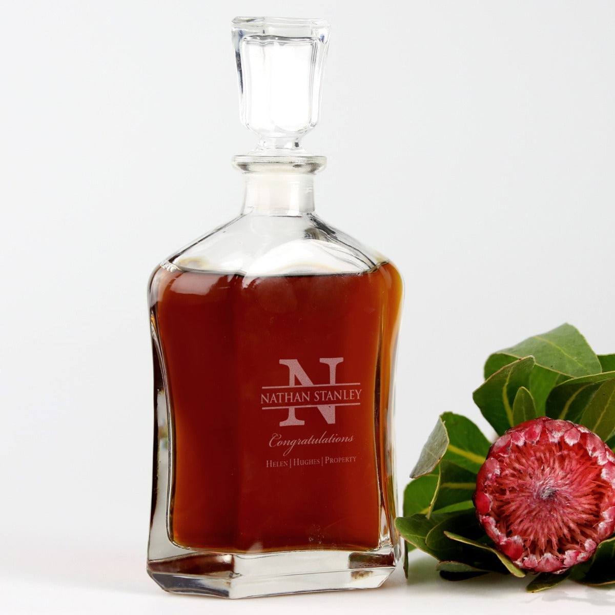 Custom Designed Engraved Corporate Whiskey Decanter Gift