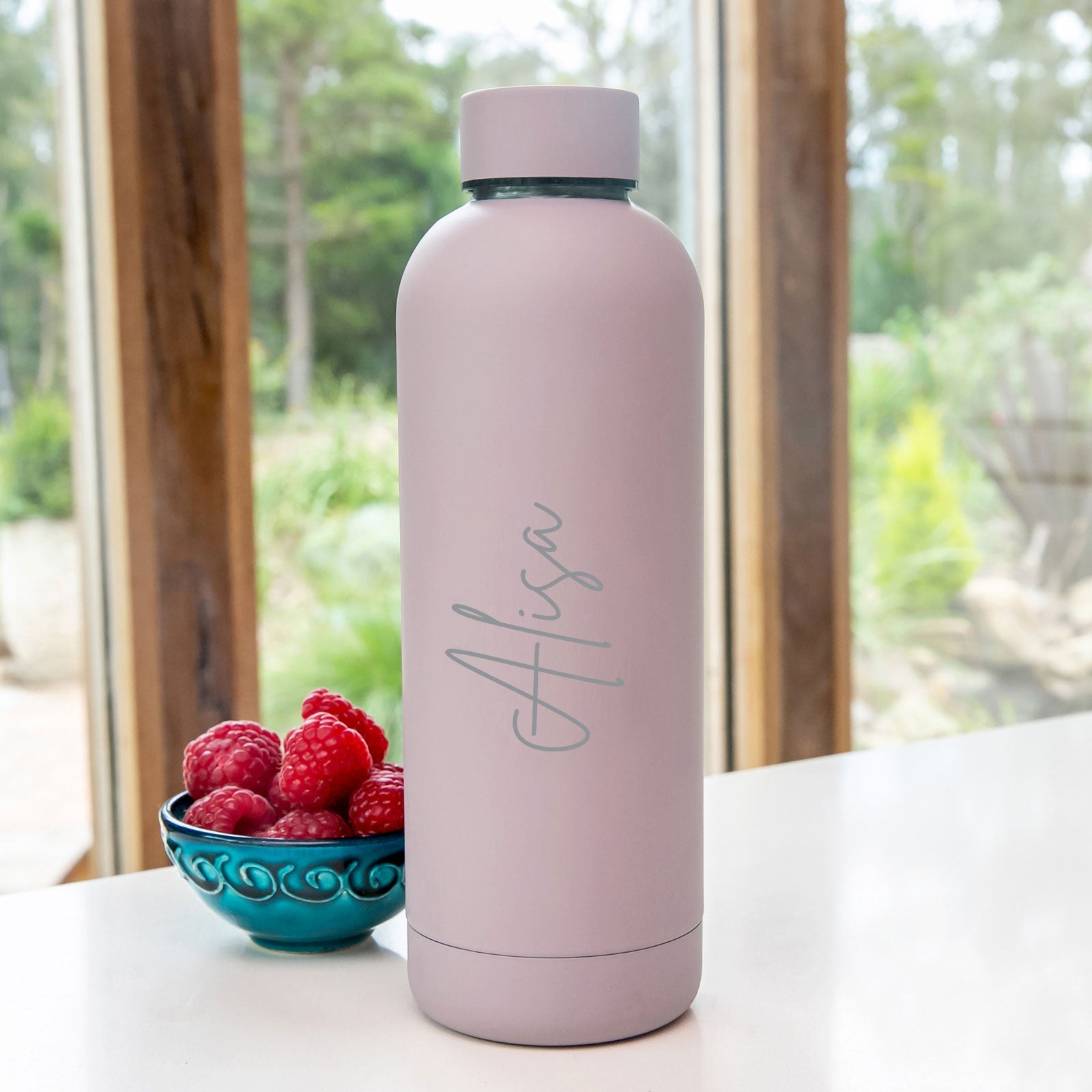 Custom Artwork Engraved Name Mauve 500ml Stainless Steel Sports Bottle